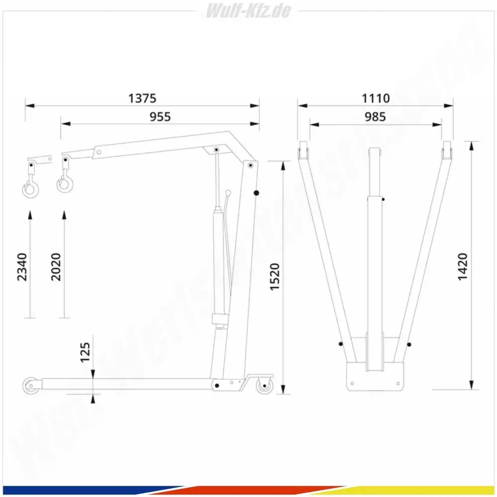 AC Hydraulic Werkstattkran WJN10